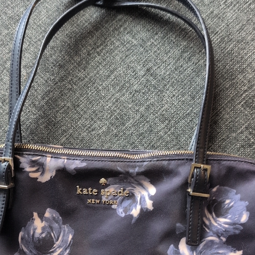 kate spade Navy and Gray Floral Shoulder Bag